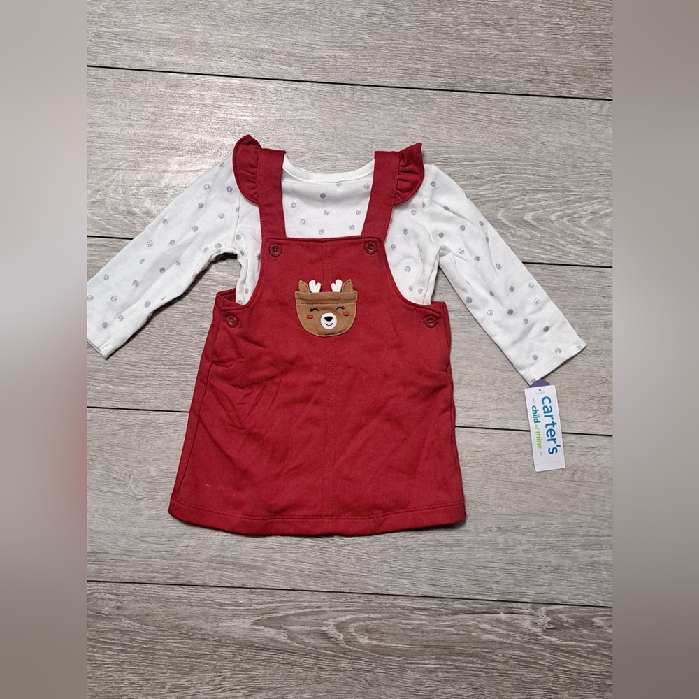 New Carter's Red Reindeer Jumper Set
